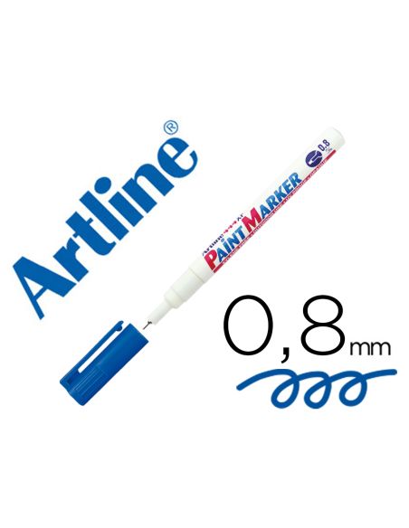 Rotulador Artline Marcador Permanente Ek-444 Xf Azul -Punta Redonda 0.8 Mm -Metal Caucho Y Plastico