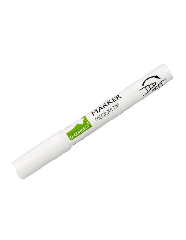 Rotulador Q-Connect Tiza Liquida Punta Redonda Trazo 3 Mm Caja De 4 Unidades Color Blanco