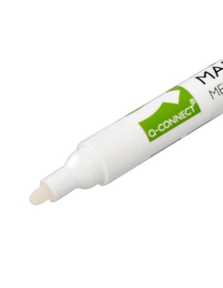 Rotulador Q-Connect Tiza Liquida Punta Redonda Trazo 3 Mm Caja De 4 Unidades Color Blanco