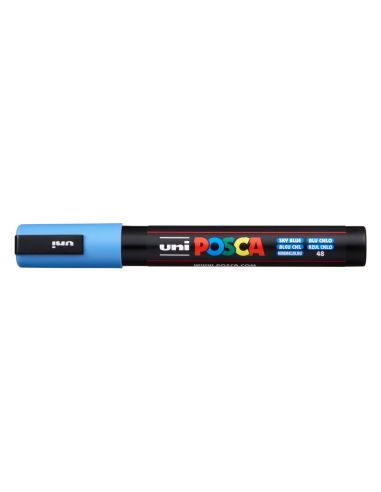 Rotulador Uni Posca Pc-5M Marcador De Pintura Punta Conica 1,8-2,5 Mm Azul Cielo