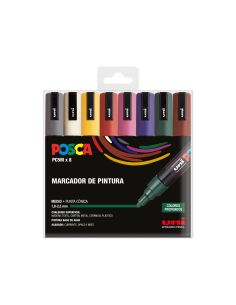 Rotulador Uni Posca Pc-5M/8C Estuche De 8 Unidades Colores Oscuros Surtidos