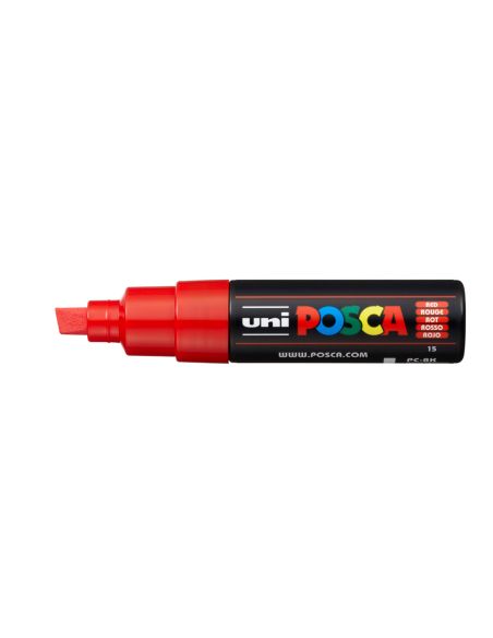 Rotulador Uni Posca Pc-8K Marcador De Pintura Punta Biselada 8 Mm Rojo