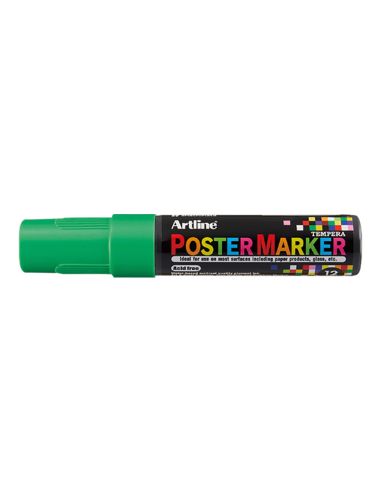 Rotulador Artline Poster Marker Epp-12 Punta Rectangular 12 Mm Color Verde Fluor