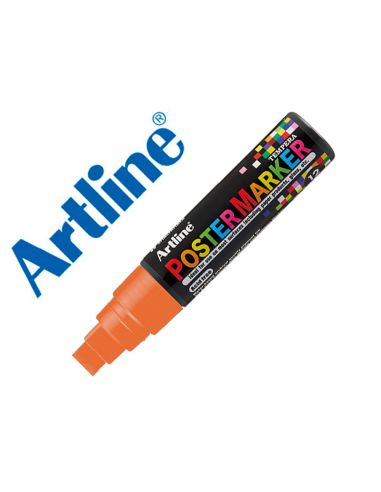 Rotulador Artline Poster Marker Epp-12 Punta Rectangular 12 Mm Color Naranja Fluor