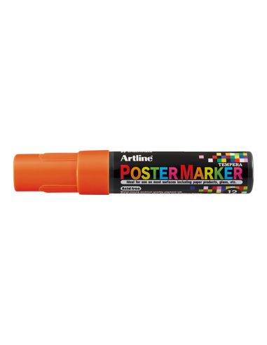 Rotulador Artline Poster Marker Epp-12 Punta Rectangular 12 Mm Color Naranja Fluor