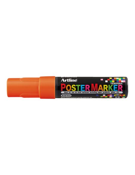 Rotulador Artline Poster Marker Epp-12 Punta Rectangular 12 Mm Color Naranja Fluor