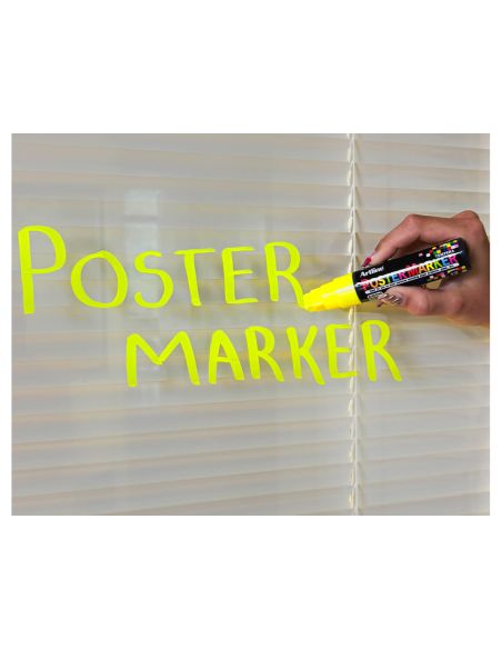 Rotulador Artline Poster Marker Epp-12 Punta Rectangular 12 Mm Color Amarillo Fluor