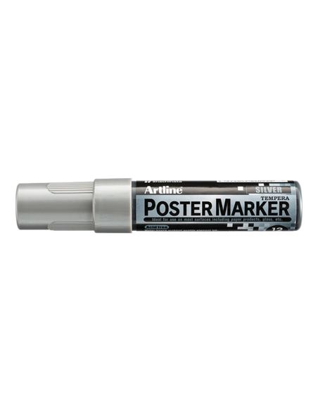 Rotulador Artline Poster Marker Epp-12 Punta Rectangular 12 Mm Color Plata