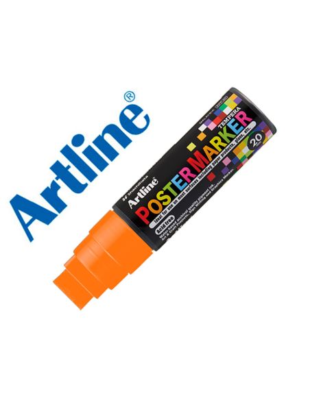 Rotulador Artline Poster Marker Epp-20 Punta Rectangular 20 Mm Color Naranja Fluor