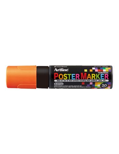 Rotulador Artline Poster Marker Epp-20 Punta Rectangular 20 Mm Color Naranja Fluor