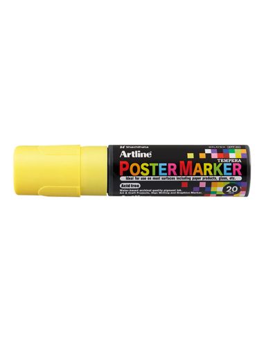 Rotulador Artline Poster Marker Epp-20 Punta Rectangular 20 Mm Color Amarillo Fluor