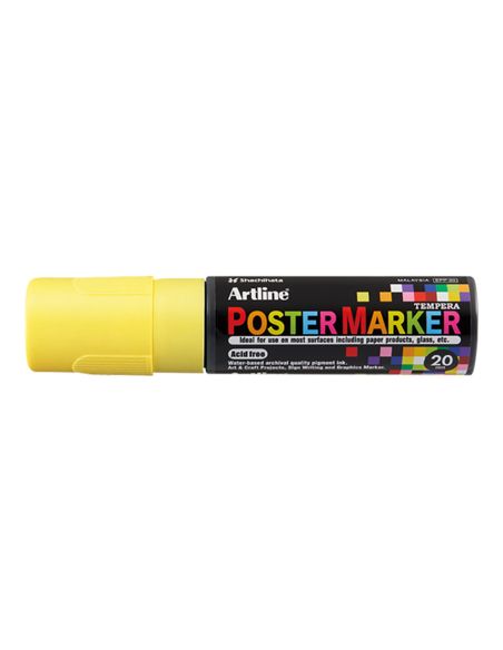 Rotulador Artline Poster Marker Epp-20 Punta Rectangular 20 Mm Color Amarillo Fluor