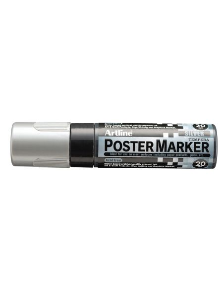 Rotulador Artline Poster Marker Epp-20 Punta Rectangular 20 Mm Color Plata