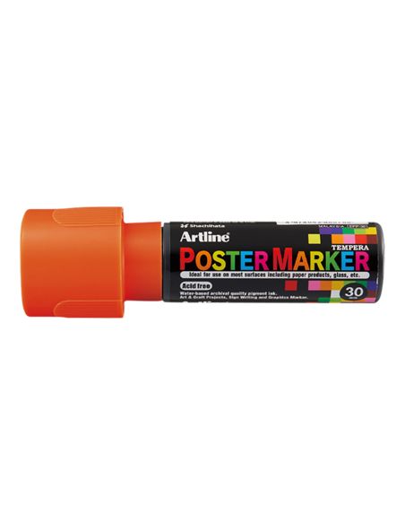 Rotulador Artline Poster Marker Epp-30 Punta Rectangular 30 Mm Color Naranja Fluor