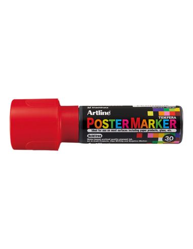 Rotulador Artline Poster Marker Epp-30 Punta Rectangular 30 Mm Color Rojo