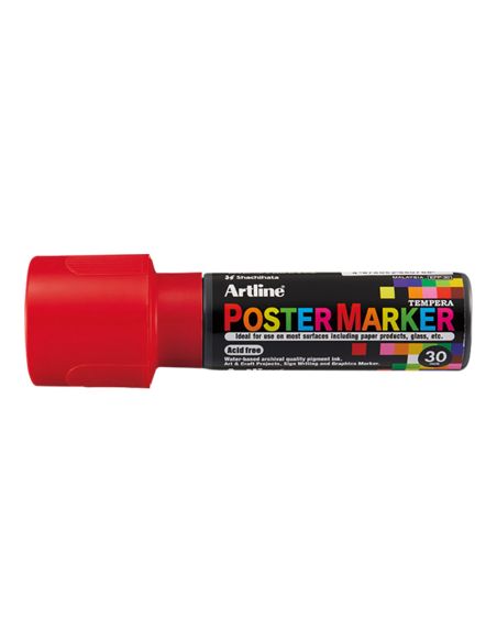 Rotulador Artline Poster Marker Epp-30 Punta Rectangular 30 Mm Color Rojo