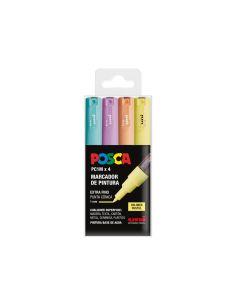 Rotulador Uni Posca Pc-1M Marcador De Pintura Punta Extrafina 0,7 Mm Blister De 4 Unidades Colores Pastel