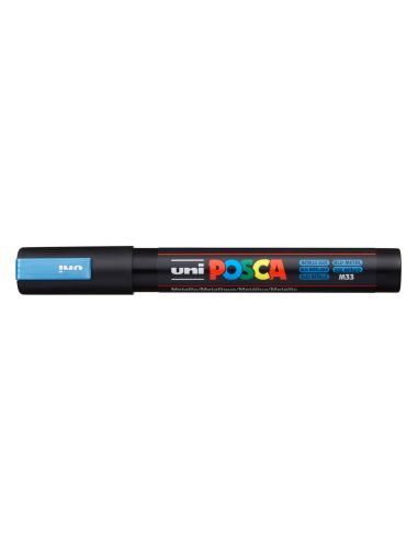 Rotulador Uni Posca Pc-5M Marcador De Pintura Punta Conica 1,8-2,5 Mm Azul Metalico
