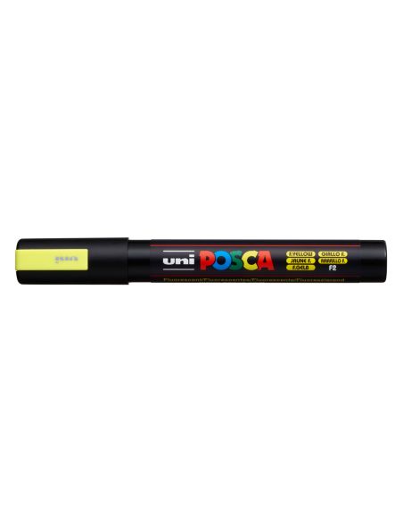 Rotulador Uni Posca Pc-5M Marcador De Pintura Punta Conica 1,8-2,5 Mm Amarillo Fluorescente