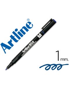 Rotulador Artline Retroproyeccion Punta Fibra Permanente Ek-854 Azul -Punta Redonda 1 Mm