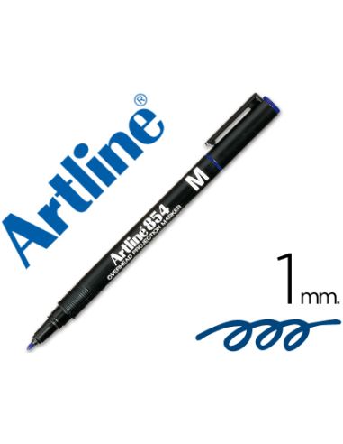 Rotulador Artline Retroproyeccion Punta Fibra Permanente Ek-854 Azul -Punta Redonda 1 Mm
