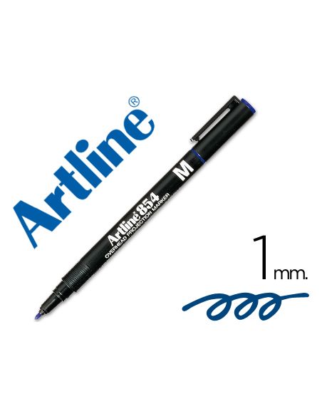 Rotulador Artline Retroproyeccion Punta Fibra Permanente Ek-854 Azul -Punta Redonda 1 Mm