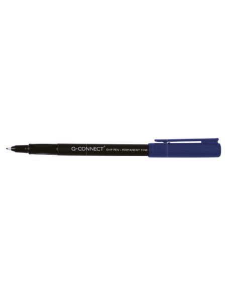 Rotulador Q-Connect Retroproyeccion Punta Fibra Super Fina Redonda 0.5 Mm Permanente Azul