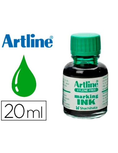 Tinta Artline Verde Para Rotulador Pizarra Blanca 500-A Frasco De 20 Ml