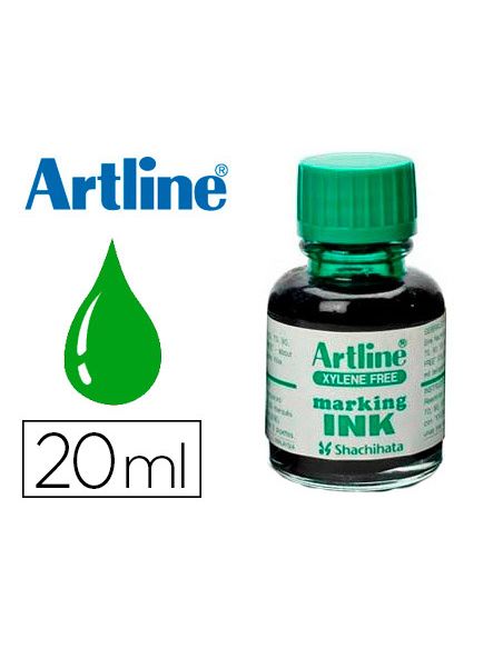 Tinta Artline Verde Para Rotulador Pizarra Blanca 500-A Frasco De 20 Ml