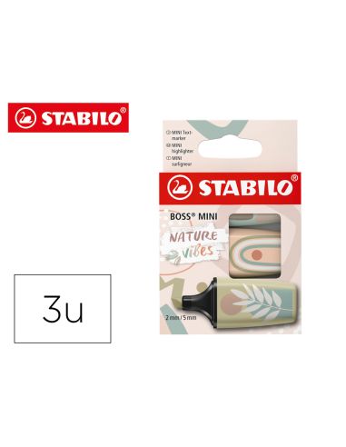 Rotulador Stabilo Boss Mini Naturevibes Estuche De 3 Unidades Colores Surtidos