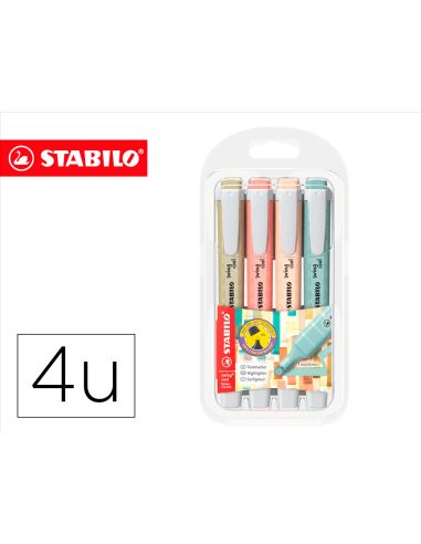 Rotulador Stabilo Fluorescente Swing Cool Nature Colors Estuche De 4 Unidades Colores Surtidos