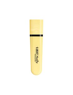 Rotulador Bic Flat Fluorescente Amarillo Pastel Caja De 12 Unidades