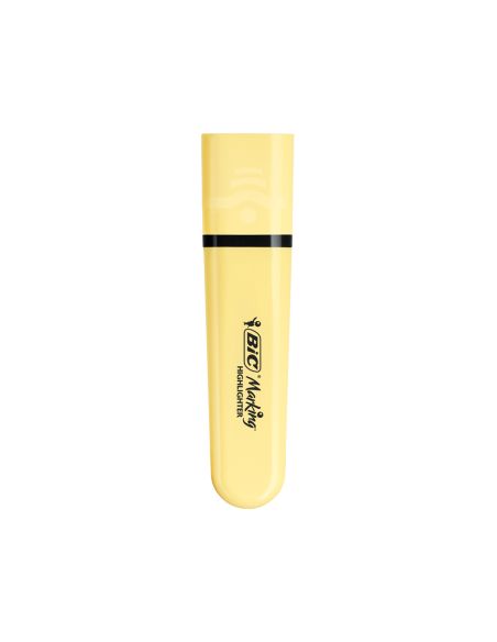 Rotulador Bic Flat Fluorescente Amarillo Pastel Caja De 12 Unidades