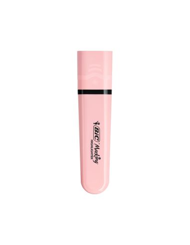 Rotulador Bic Flat Fluorescente Rosa Pastel Caja De 12 Unidades