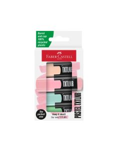 Rotulador Faber Castell Neon Txtlnr Fluorescente Pastel Blister De 4 Unidades Colores Surtidos