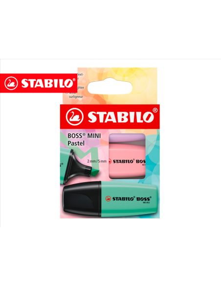 Rotulador Stabilo Boss Fluorescente Mini Pastel Estuche De 3 Unidades Colores Surtidos