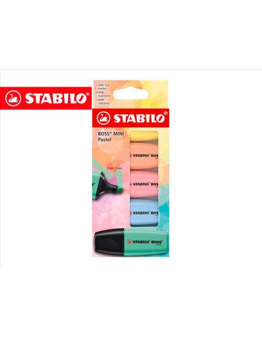 Rotulador Stabilo Boss Fluorescente Mini Pastel Estuche De 5 Unidades Colores Surtidos