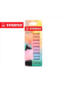 Rotulador Stabilo Boss Fluorescente Mini Pastel Estuche De 6 Unidades Colores Surtidos