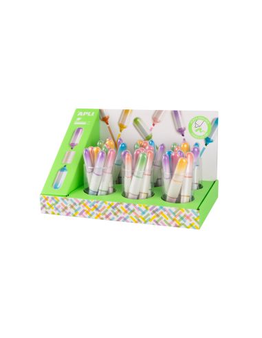 Rotulador Apli Fluorescente Mini Doble Punta Colores Surtidos