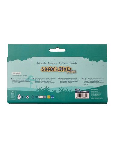 Rotulador Imaginovo Fluorescente Safari Glow Pastel Animales Caja 6 Unidades Surtidas