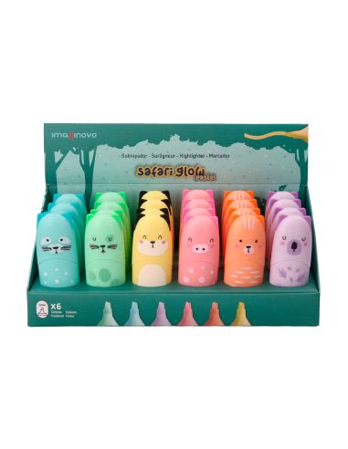 Rotulador Imaginovo Fluorescente Safari Glow Pastel Animales Surtidos