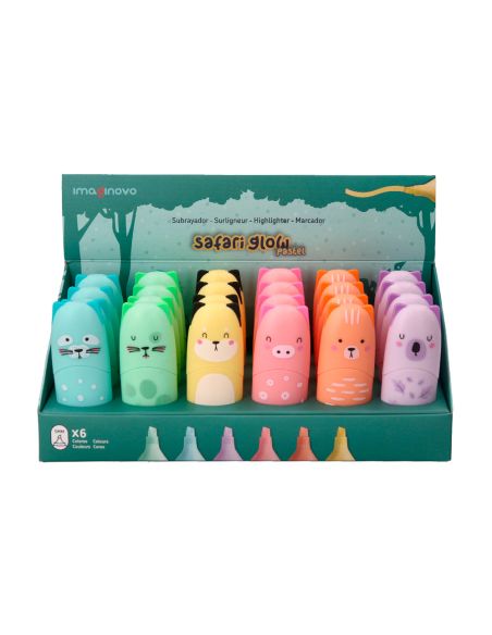 Rotulador Imaginovo Fluorescente Safari Glow Pastel Animales Surtidos