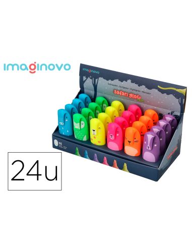 Rotulador Imaginovo Fluorescente Safari Glow Neon Animales Y Clip Surtidos