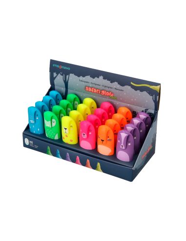 Rotulador Imaginovo Fluorescente Safari Glow Neon Animales Y Clip Surtidos