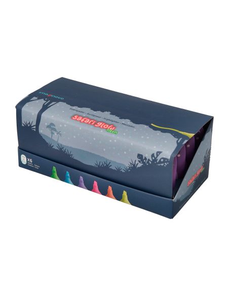 Rotulador Imaginovo Fluorescente Safari Glow Neon Animales Y Clip Surtidos