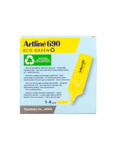 Rotulador Artline Fluorescente Ek-690 Eco Green Punta Biselada 1-4 Mm Amarillo 2