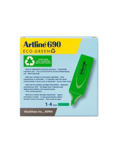 Rotulador Artline Fluorescente Ek-690 Eco Green Punta Biselada 1-4 Mm Verde 2