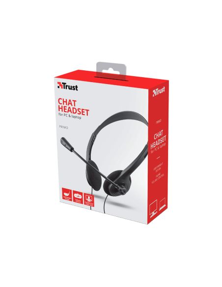 Auricular Trust Primo Chat Headset Para Pc Y Laptop Longitud Cable 1,8 M Con Microfono Conexion Jack 3.5