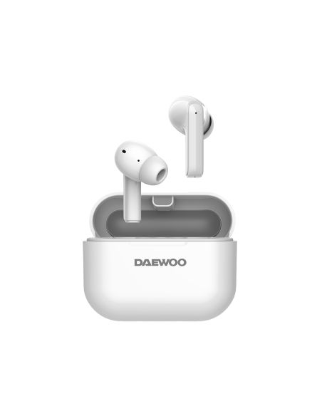 Auricular Daewoo Tws In-Ear Bluetooth 5.3 Con Estuche De Carga Usb Tipo-C Autonomia 6 Horas Color Blanco