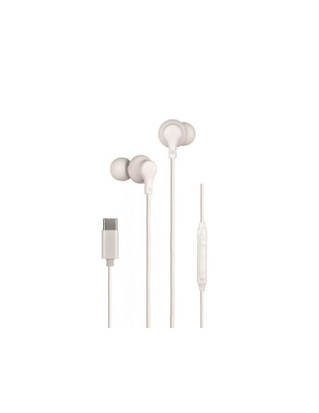 Auricular Daewo In-Ear Con Microfono Usb Tipo-C Color Blanco